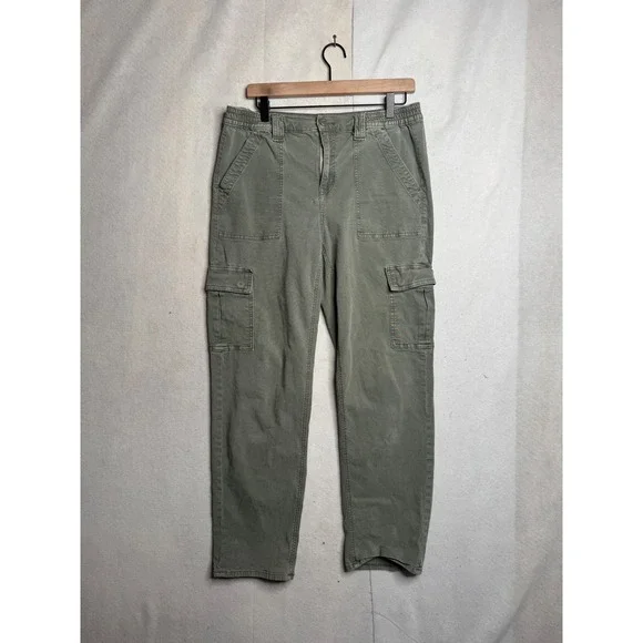 American Eagle Women 10 Cargo Pants Olive Green Stretch Utility High Rise 1840 - Picture 1 of 10